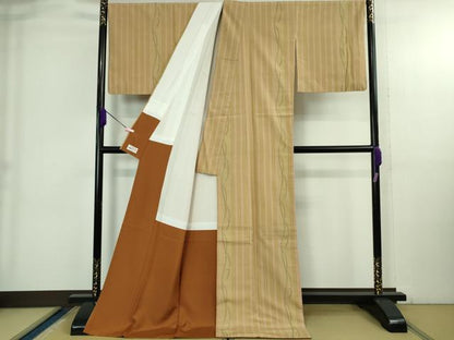 平和屋着物●極上 結城紬 奥順謹製 はたおり娘 天然植物染 100亀甲 飛び亀甲柄 田中茂梨工房謹製 やまと誂製 証紙付き 逸品 DZAB3798kh6