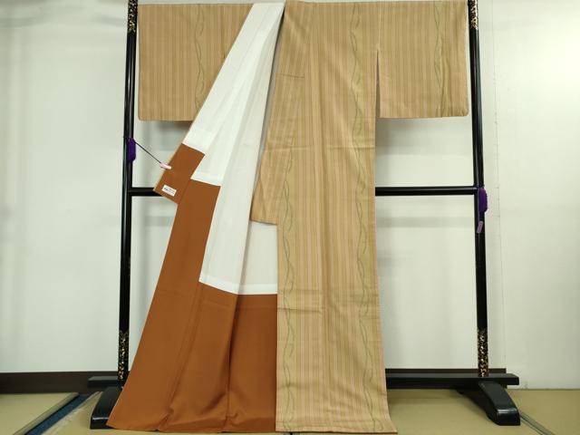 平和屋着物●極上 結城紬 奥順謹製 はたおり娘 天然植物染 100亀甲 飛び亀甲柄 田中茂梨工房謹製 やまと誂製 証紙付き 逸品 DZAB3798kh6