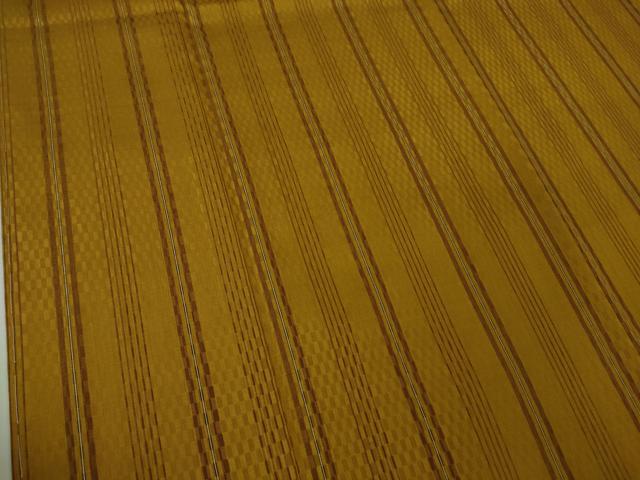 平和屋本店●極上　山下八百子　本場黄八丈　紬　市松綾織　縞　逸品　未使用　DZAB3801kh6