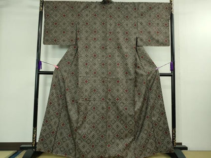 平和屋着物●希少　本場大島紬　龍郷絣　野口哲弘織物謹製　証紙付き　逸品　未使用　DZAB3804kh6