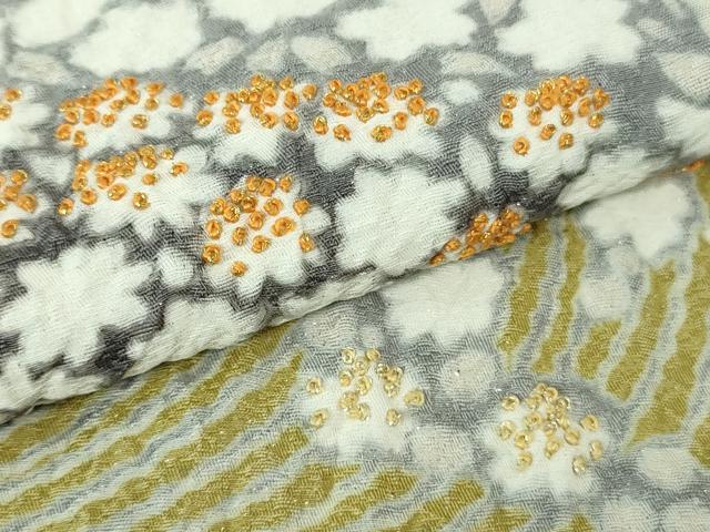 平和屋本店●極上 訪問着 東雲絞り 相良刺繍 流水花文 暈し染め 金糸 銀通し地 ロング丈 逸品 未使用 DZAB3811kh6