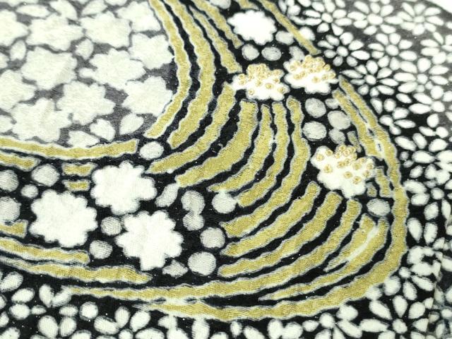 平和屋本店●極上 訪問着 東雲絞り 相良刺繍 流水花文 暈し染め 金糸 銀通し地 逸品 未使用 DZAB3813kh6