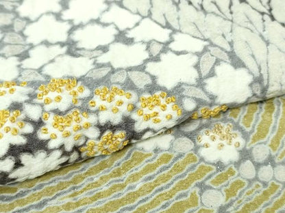 平和屋本店●極上 訪問着 東雲絞り 相良刺繍 流水花文 暈し染め 金糸 銀通し地 逸品 未使用 DZAB3813kh6