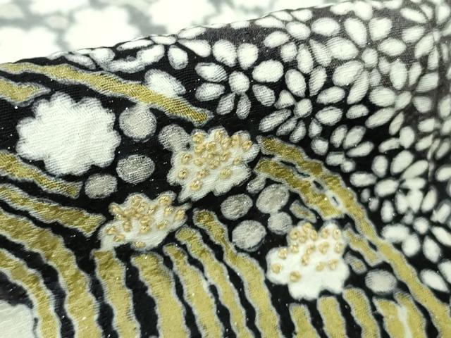 平和屋本店●極上 訪問着 東雲絞り 相良刺繍 流水花文 暈し染め 金糸 銀通し地 逸品 未使用 DZAB3813kh6