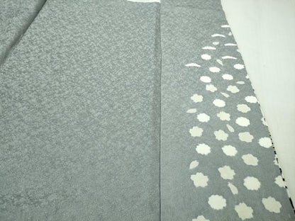 平和屋本店●極上 訪問着 東雲絞り 相良刺繍 流水花文 暈し染め 金糸 銀通し地 逸品 未使用 DZAB3813kh6