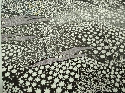 平和屋本店●極上 訪問着 東雲絞り 相良刺繍 草花文 暈し染め 金糸 銀通し地 ロング丈 逸品 未使用 DZAB3814kh6