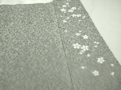 平和屋本店●極上 訪問着 東雲絞り 相良刺繍 草花文 暈し染め 金糸 銀通し地 ロング丈 逸品 未使用 DZAB3814kh6
