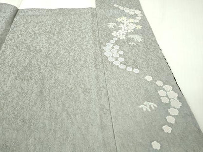平和屋本店●極上 訪問着 東雲絞り 相良刺繍 流水笹花文 暈し染め 金糸 銀通し地 ロング丈 逸品 未使用 DZAB3815kh6