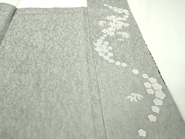 平和屋本店●極上 訪問着 東雲絞り 相良刺繍 流水笹花文 暈し染め 金糸 銀通し地 ロング丈 逸品 未使用 DZAB3815kh6