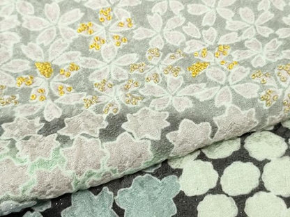 平和屋本店●極上 訪問着 東雲絞り 相良刺繍 流水花文 暈し染め 金糸 銀通し地 ロング丈 逸品 未使用 DZAB3816kh6