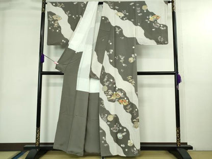 平和屋着物●極上　訪問着　駒刺繍　地紙吉祥花丸文　金彩　逸品　DZAB3820kh6