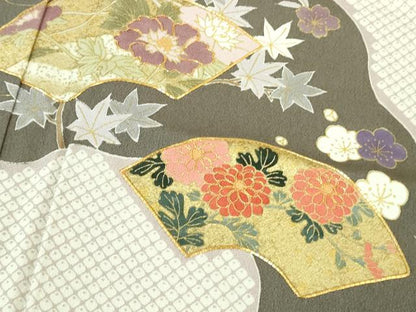 平和屋着物●極上　訪問着　駒刺繍　地紙吉祥花丸文　金彩　逸品　DZAB3820kh6