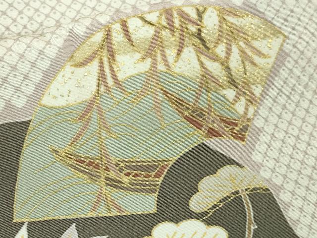 平和屋着物●極上　訪問着　駒刺繍　地紙吉祥花丸文　金彩　逸品　DZAB3820kh6