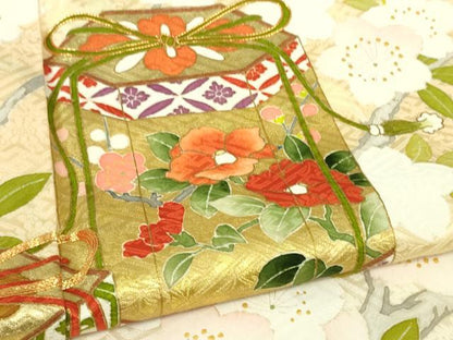 平和屋本店●極上 振袖 駒刺繍 貝桶枝桜 蜂蜜色地 金彩 逸品 DZAB3821kh6