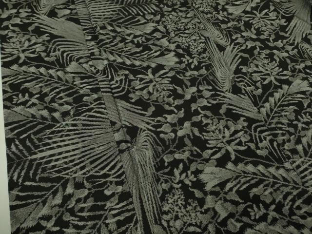 平和屋本店▽極上　本場大島紬　単衣　12マルキ　草葉花文　ますいわ屋扱い　逸品　DZAB3825kh6