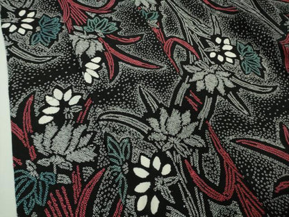 平和屋着物∴極上 夏物 浴衣 有松鳴海絞り 草花文 黒地 綿 逸品 DZAB3826kh6
