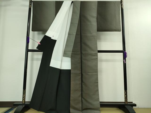 平和屋着物●極上　西陣　とみや織物謹製　お召　間道　逸品　DZAB3830kh6