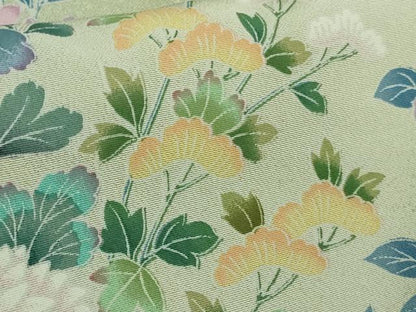 平和屋本店●極上 訪問着 友禅 草花文 夏虫色地 暈し染め 金彩 ロング丈 逸品 未使用 DZAB3833kh6
