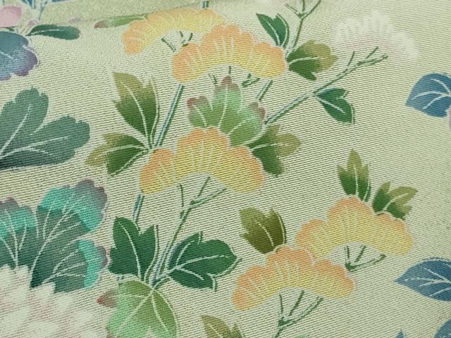 平和屋本店●極上 訪問着 友禅 草花文 夏虫色地 暈し染め 金彩 ロング丈 逸品 未使用 DZAB3833kh6