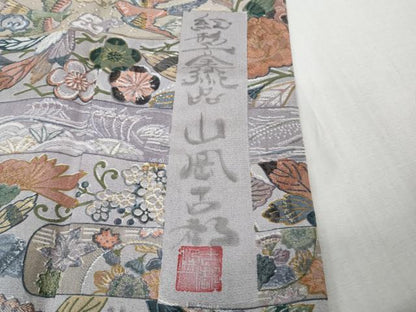 平和屋本店●極上　初代 染人・山岡古都　首里琉染　紅型　訪問着　お召地　天目織　吉祥花文　逸品　未使用　DZAB3834kh6