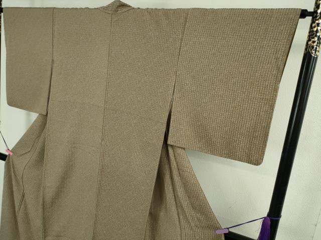 平和屋着物●極上　澤屋重兵衛　お召　文字文　柴染色地　証紙付き　逸品　未使用　DZAB3835kh6