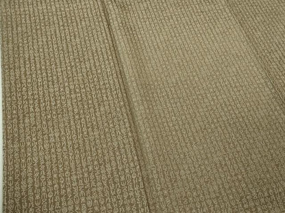平和屋着物●極上　澤屋重兵衛　お召　文字文　柴染色地　証紙付き　逸品　未使用　DZAB3835kh6