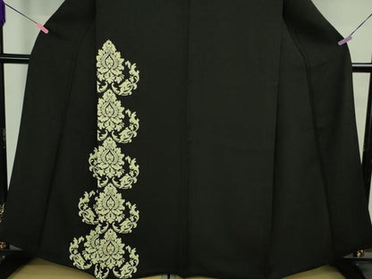平和屋本店●極上 訪問着 正倉院花文 黒地 逸品 DZAB3836kh6