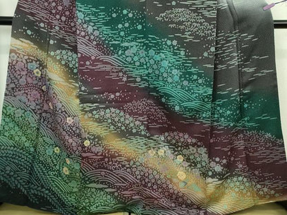 平和屋着物●極上　訪問着　辻が花　暈し染め　金通し地　逸品　DZAB3837kh6