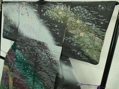 平和屋着物●極上　訪問着　辻が花　暈し染め　金通し地　逸品　DZAB3837kh6