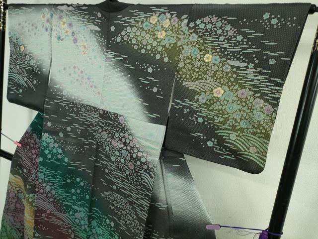 平和屋着物●極上　訪問着　辻が花　暈し染め　金通し地　逸品　DZAB3837kh6