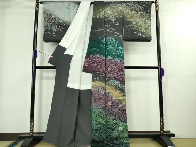 平和屋着物●極上　訪問着　辻が花　暈し染め　金通し地　逸品　DZAB3837kh6