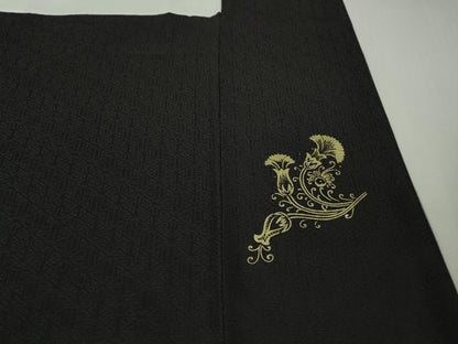 平和屋本店●極上　金彩友禅　卓越技能者・名工・和田光正　光正高蒔絵　訪問着　洋花文　黒紅色地　暈し染め　金銀彩　逸品　DZAB3840kh6