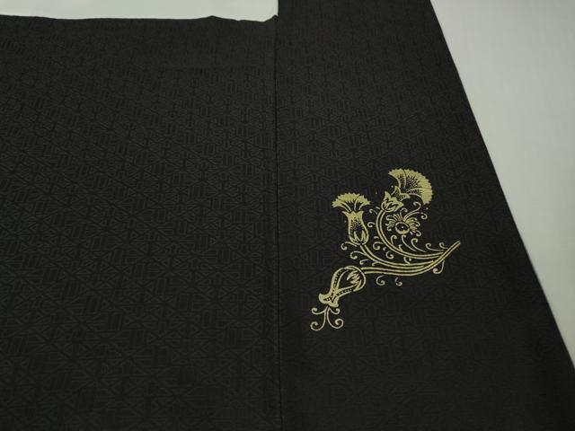 平和屋本店●極上　金彩友禅　卓越技能者・名工・和田光正　光正高蒔絵　訪問着　洋花文　黒紅色地　暈し染め　金銀彩　逸品　DZAB3840kh6