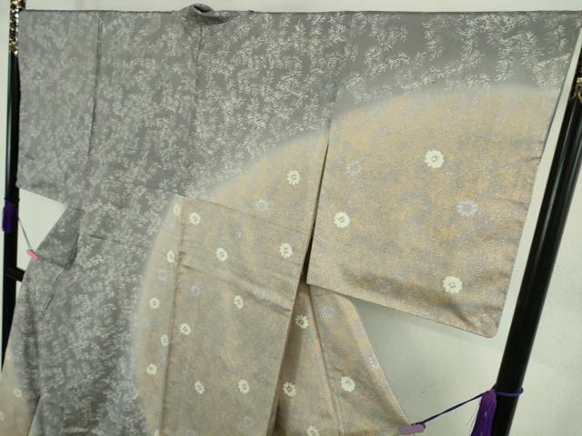 平和屋着物●極上　石川県指定無形文化財　牛首紬　白山工房　手織り　訪問着　草花文　逸品　未使用　DZAB3842kh6