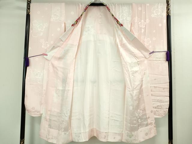 平和屋本店●極上 中国三大刺繍 相良刺繍 振袖・長襦袢(無双仕立て・半衿刺繍)セット 駒刺繍 地紙花文 金彩 逸品 DZAB3844kh6