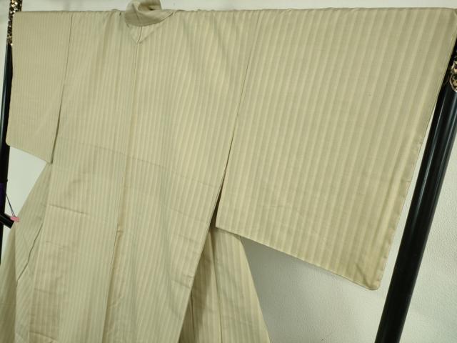 平和屋着物●極上　結城紬　縞　証紙付き　逸品　未使用　DZAB3847kh6
