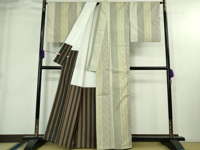 平和屋着物●極上　本場大島紬　150亀甲　間道　逸品　DZAB3849kh6