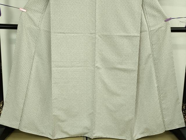平和屋着物●極上　京都・西陣　織元ブランド　泰流舎　お召　よろけ縞　灰黄緑色地　反端付き　逸品　未使用　DZAB3850kh6