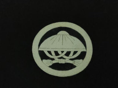平和屋着物∞極上　男性　紋付き長羽織　羽裏・白馬　逸品　DZAB3853kh6