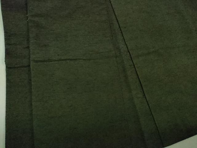 平和屋着物∞極上　男性　長羽織　紬地　黒緑色地　逸品　未使用　DZAB3854kh6