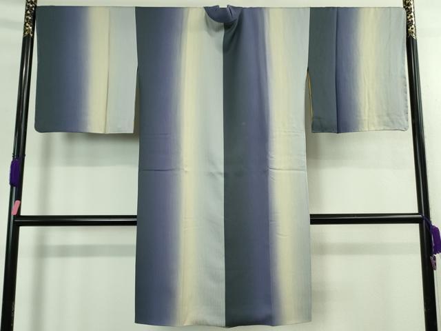 平和屋着物∞極上　道中着　ロング丈　よろけ縞地紋　暈し染め　逸品　未使用　DZAB3860kh6