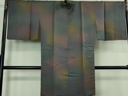 平和屋本店＃最高級 二代目 久保田一竹 幻の辻が花 道中着 ロング丈 暈し染め 銀通し地 京都きもの友禅扱い 証明書付き　逸品　DZAB3863kh6