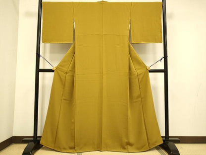 平和屋着物●極上　色無地　濃い山吹色　逸品　未使用　DZAB3867kh6