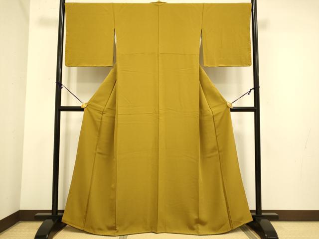 平和屋着物●極上　色無地　濃い山吹色　逸品　未使用　DZAB3867kh6