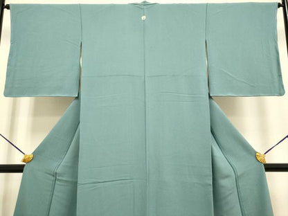 平和屋着物●極上　色無地　錆鼠色　縮緬地　逸品　未使用　DZAB3868kh6