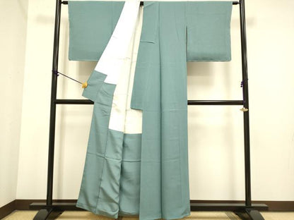 平和屋着物●極上　色無地　錆鼠色　縮緬地　逸品　未使用　DZAB3868kh6