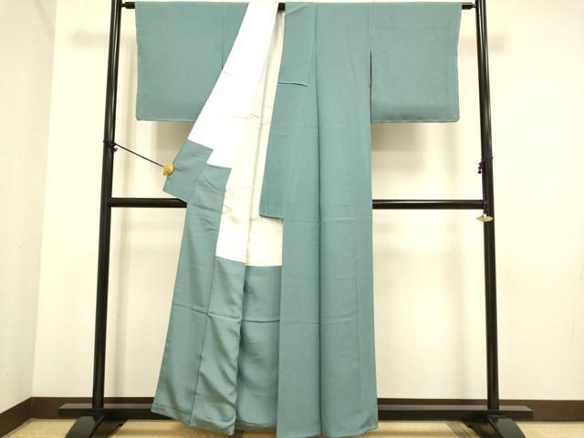 平和屋着物●極上　色無地　錆鼠色　縮緬地　逸品　未使用　DZAB3868kh6