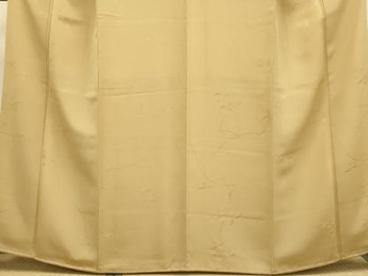平和屋着物●極上　色無地　枝葉地紋　杏色　やまと誂製　逸品　未使用　DZAB3872kh6