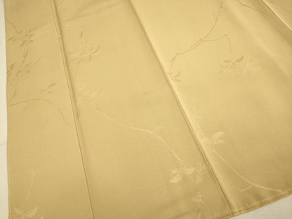 平和屋着物●極上　色無地　枝葉地紋　杏色　やまと誂製　逸品　未使用　DZAB3872kh6