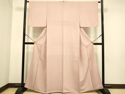 平和屋着物●極上　京加賀友禅　百貫達雄監修　色無地　濃い珊瑚色　やまと誂製　逸品　未使用　DZAB3873kh6